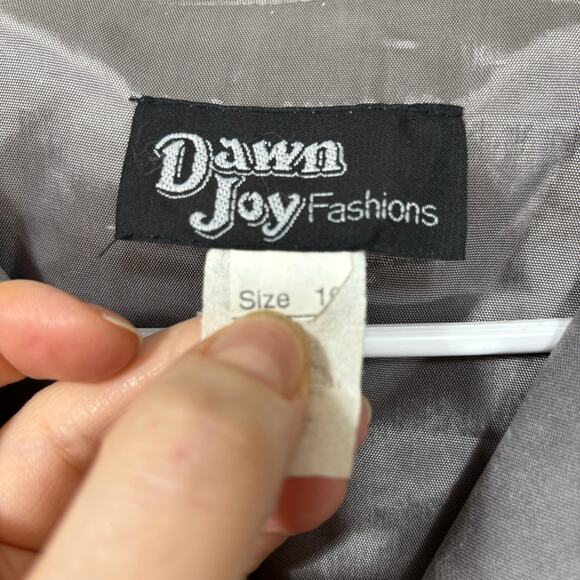 Vintage Dawn Joy Gray Suede Suit Skirt‎ Set size 10 Retro Work Business School - Picture 14 of 14